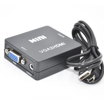 Адаптер MINI 1080 P VGA-HDMI конвертер VGA2HDMI Разъем со звуком для ПК ноутбука в HDTV проектор