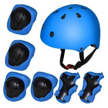 7 шт. детских щитков для защиты голени от спорта на открытом воздухе, дышащих Для катания на роликовых коньках, скейтборде, велосипеде, защитных принадлежностей для велосипеда