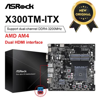 ASROCK Новая Материнская плата X300TM-ITX 64 ГБ Двухканальная Материнская плата DDR4 M.2 MINI-ITX с разъемом AM4 для настольных ПК AMD X300 PCI-E 4.0 M.2
