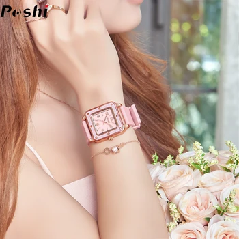 2023 Новые модные кварцевые часы для женщин, повседневные женские водонепроницаемые наручные часы, роскошные женские часы Montre Femme POSHI 923