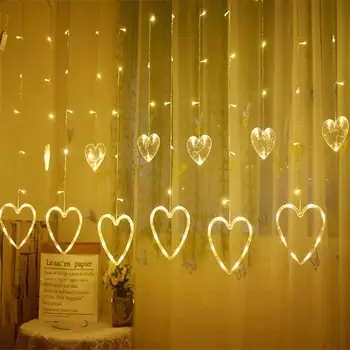 Подвесной светильник для украшения штор Супер яркий Широко используемый наружный гирляндный светильник в форме сердца 220 В для вечеринки