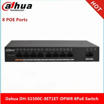 Коммутатор Dahua PoE DH-S1500C-8ET1ET-DPWR 8-канальный коммутатор питания Ethernet Поддерживает Стандарт питания 802.3af 802.3at POE POE + Hi-PoE