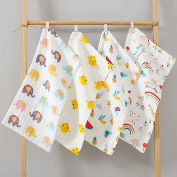 детское полотенце 25x50 см, детское моющееся полотенце, Хлопчатобумажная пряжа высокой плотности, Мягкие дышащие полотенца для младенцев и малышей.