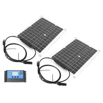 Солнечные зарядные панели 50 Вт Комплект солнечных панелей из монокристаллического кремния с контроллером 10A для RV для яхты
