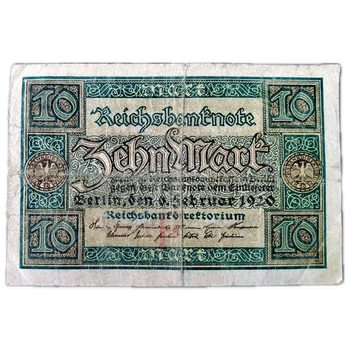Германия, 10 марок, 1920 г., состояние б/у XF, старая редкая купюра для коллекции