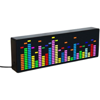 Цветной светодиодный музыкальный спектр, электронные часы, индикатор ритма с голосовой активацией, индикатор уровня атмосферы звукоснимателя 1624RGB