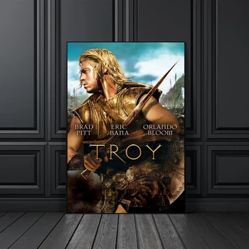 Обложка для постера фильма Troy Classic в стиле ретро, печать на холсте, плакат на заказ, украшение дома, настенная живопись (без рамки)