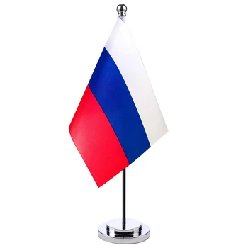 баннер с мини-флагом России размером 14x21 см, стол для заседаний, настольная подставка из нержавеющей стали, шест с российским флагом Национального дизайна