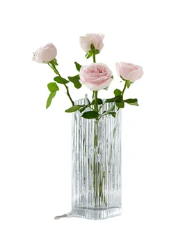 Стеклянная ваза-колокольчик, креативное украшение гостиной, обеденный стол, сухоцветная цветочная композиция, легкая роскошь