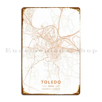 Металлическая вывеска Toledo Испания, Настенный декор, Праздничные тарелки, Дизайнерский плакат с жестяной вывеской для кинотеатра