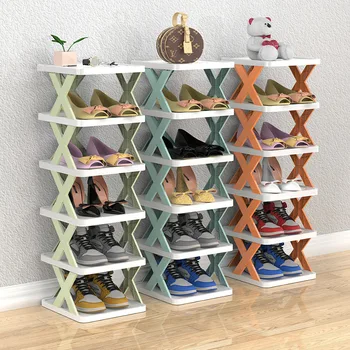 2-9 Слоев, Штабелируемая подставка для обуви, легко собираемый органайзер для обуви и хранения, пластиковые шкафы для обуви, компактная полка для обуви в шкафу