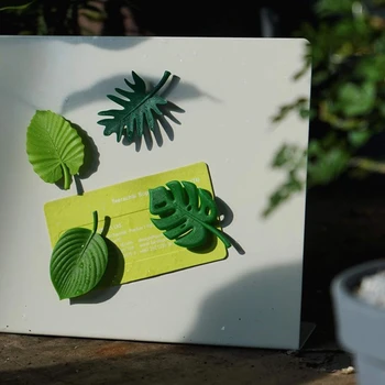4шт Креативных Зеленых листьев, Магнит на холодильник, Мини-Тропическое растение, Листовой Магнит На Холодильник, Фиксированная Доска объявлений на кухне, Магнитная наклейка