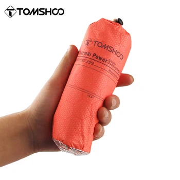 Tomshoo Портативный согревающий одноместный спальный мешок со светоотражающим замком, Температурный режим для кемпинга на открытом воздухе, Туристический спальный мешок для чрезвычайных ситуаций