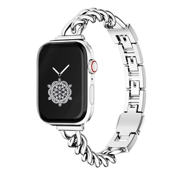 Браслет для apple watch se 40 мм 44 мм iwatch 6 5 4-полосный женский классный ремешок-цепочка для apple watch 3 38 мм 42 мм тонкие Регулируемые ремешки