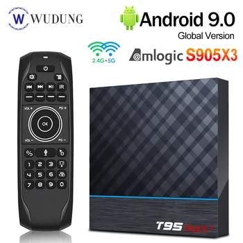 T95 MAX Plus Android 9,0 Smart TV Box Amlogic S905X3 2,4 G и 5G Двойной Wifi BT4.0 8K HD USB3.0 4 ГБ 64 ГБ телеприставка 4G32 медиаплеер