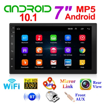 9210S 7-дюймовый HD 2 DIN Android 10.1 Автомобильный стерео WiFi GPS FM-радиоприемник Головное устройство Вид сзади для телефона Android IOS