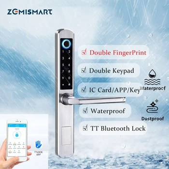 TT Bluetooth, двухсторонний смарт-цифровой дверной замок с отпечатками пальцев, Водонепроницаемая клавиатура, пароль, IC-карта, приложение для удаленной разблокировки домашней безопасности